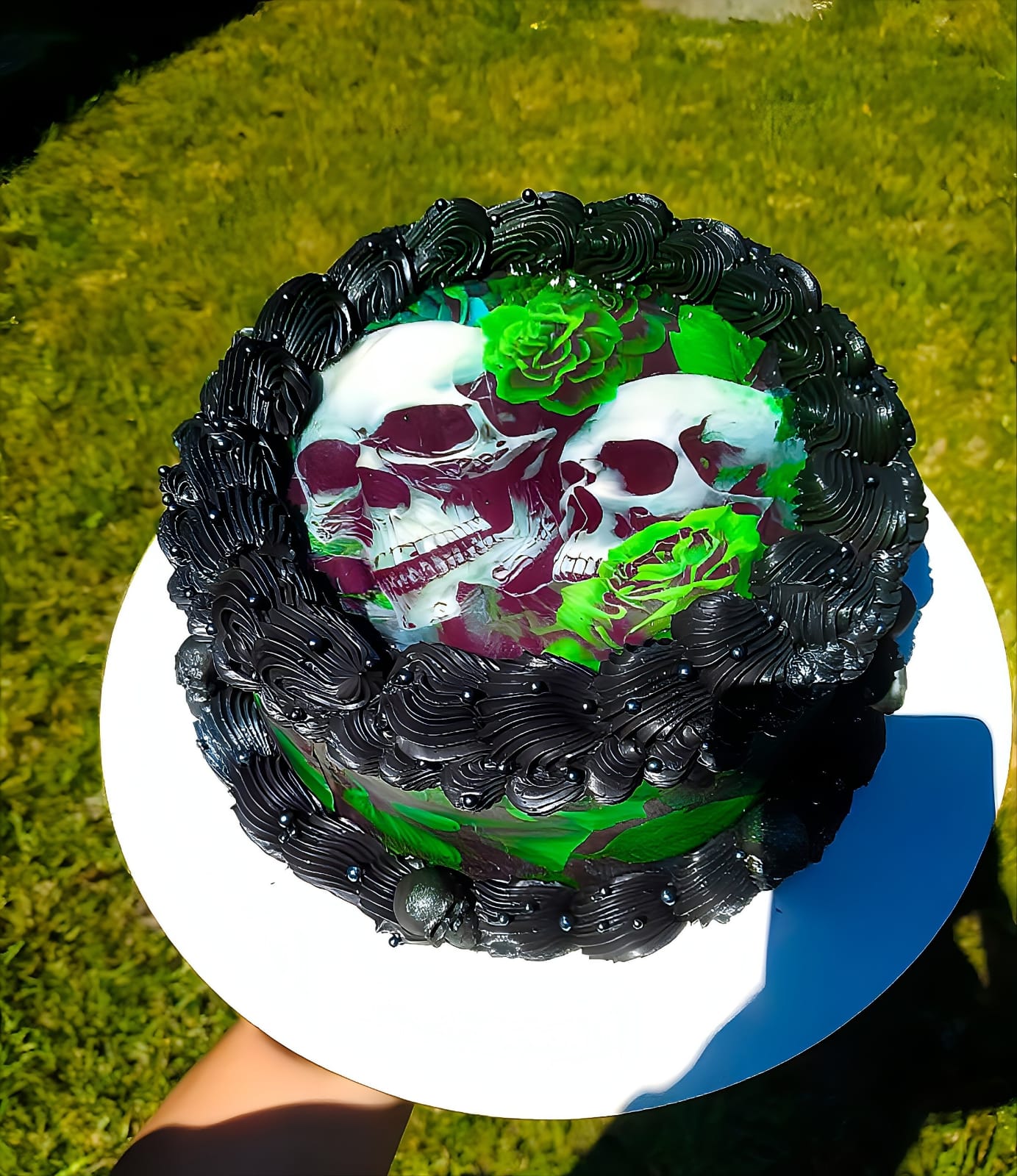 Torta temática calavera rockera